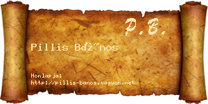 Pillis Bános névjegykártya